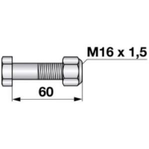 Frässchraube mit Sicherungsmutter M16x1,5x60